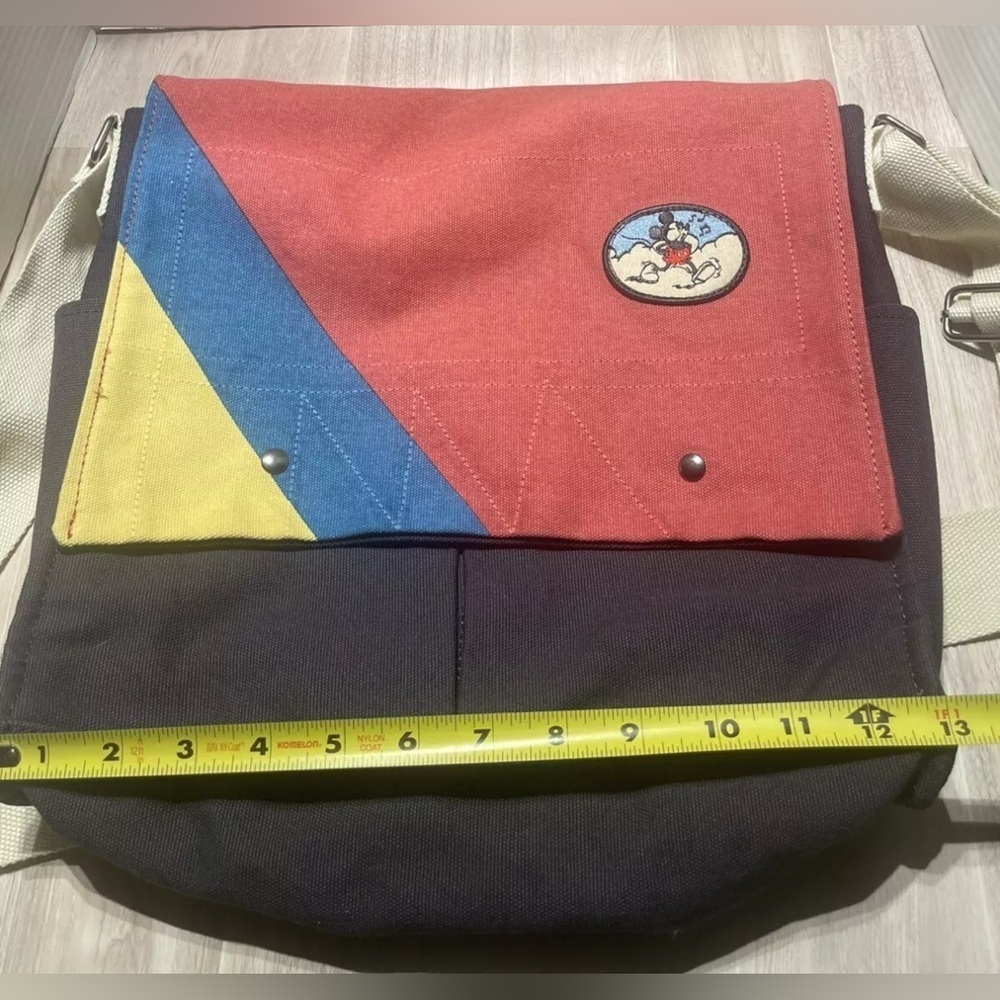 Disney Colorful Mickey Mouse Canvas Messenger Crossbody Bag W/Adjustable Strap - Picture 2 of 5